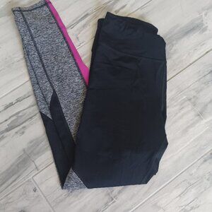 EXP CORE Performance Black & Pink/Grey Athletic Leggings Medium